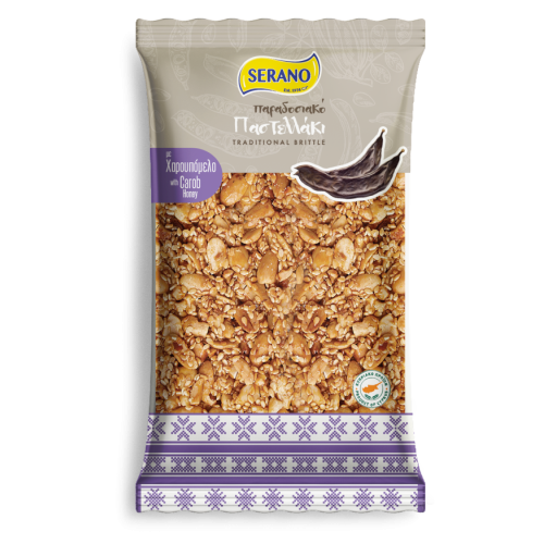 Brittle with Carob & Peanuts 200gr