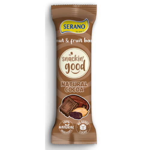 Snackin' good natural cocoa bar