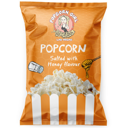 Popcorn salted with honey flavour